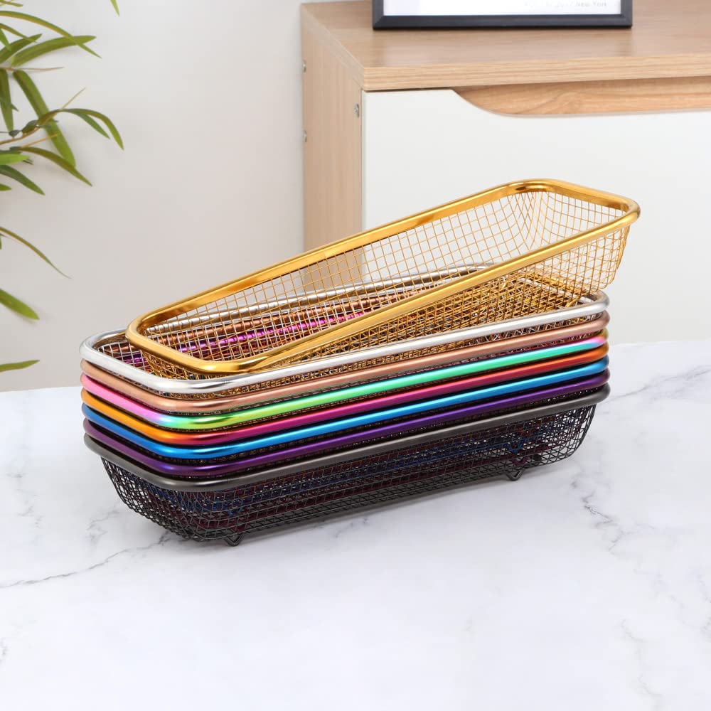 BYEGOU Gold silverware organizer inside a drawer for tidy utensils.