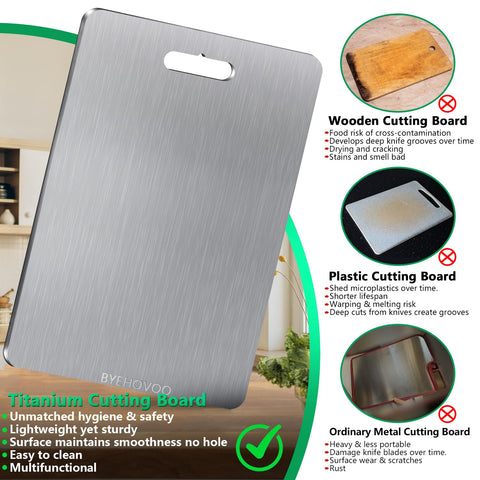 BYEHOVOO titanium cutting boards large double-sided for bulk chopping and serving