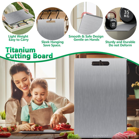 BYEHOVOO titanium cutting boards set middle double-sided for versatile meal prep