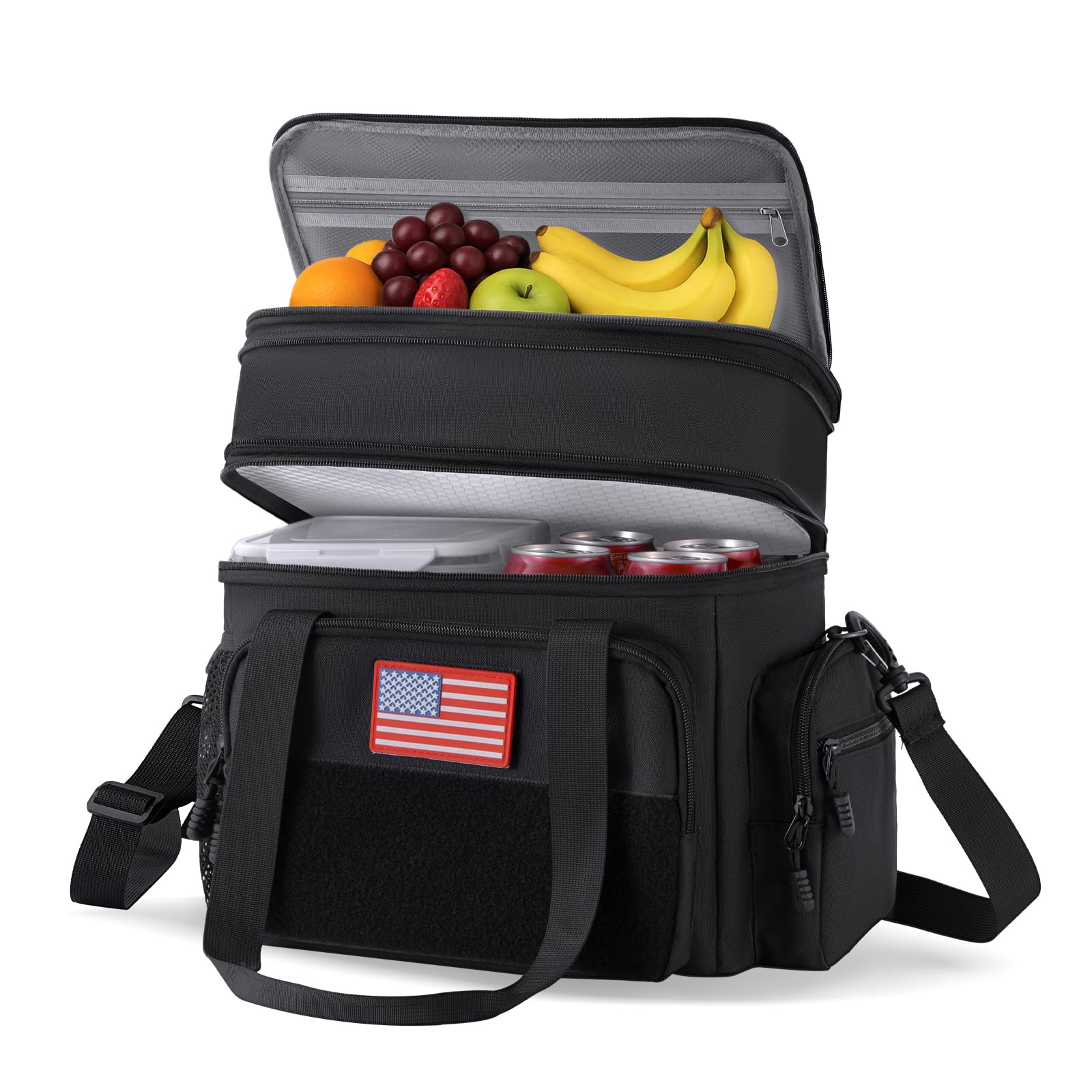 BYELTCUCN 16L lunch bag front view shows roomy compartments for daily meals.