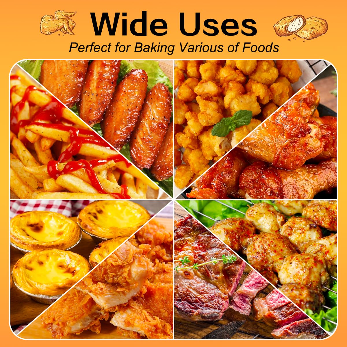 BYKITCHEN disposable liners for air fryer simplify post-cooking cleanup.