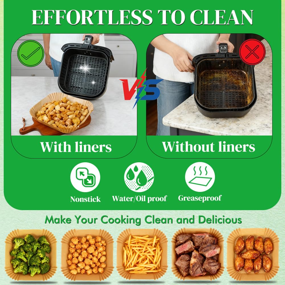 BYKITCHEN liners fit 5-8 qt models for Ninja, COSORI, and Chefman