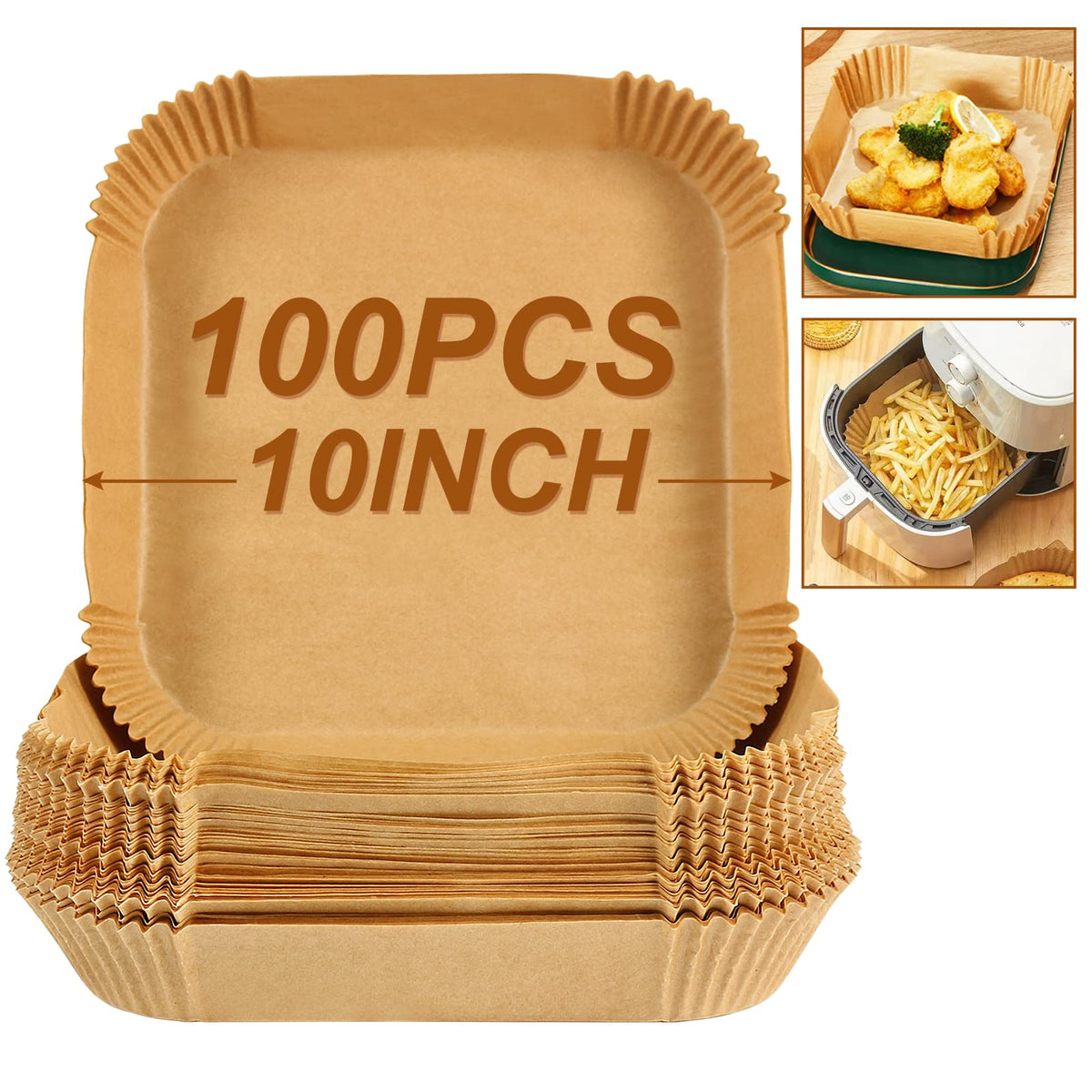 BYKITCHEN large air fryer liners packaging box for easy, organized storage.