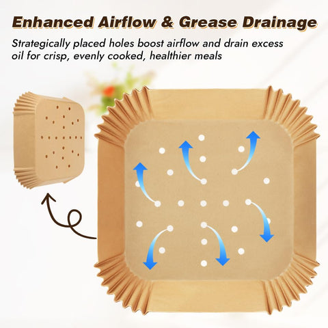 BYKITCHEN perforated liners compatible with COSORI 5-Qt/6-Qt promote even browning