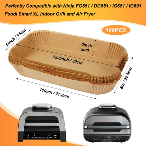 BYKITCHEN Ninja XL liners rectangle shape covers bottom to prevent grease buildup.