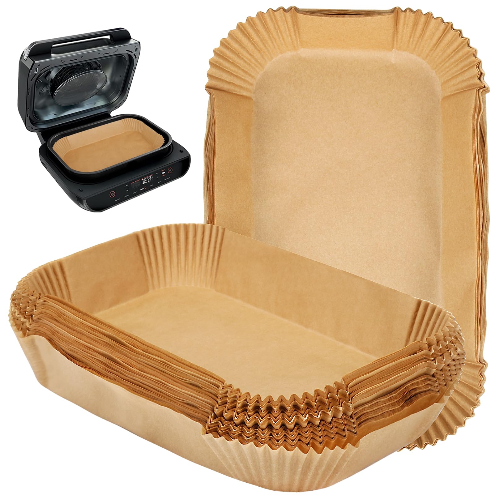 BYKITCHEN Ninja XL liners setup keeps the air fryer interior clean and easy to use.