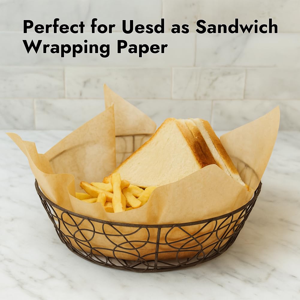 BYKITCHEN sandwich-wrap 12in parchment keeps burgers tidy when served.