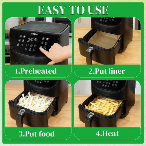 BYKITCHEN heat-resistant liners handle up to 450°F for safe air frying