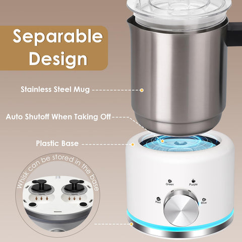 ByNaRIX Milk Frother 4 modes for hot and cold foam