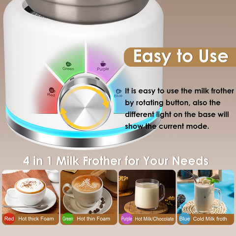 ByNaRIX Milk Frother on stainless-steel base for quiet operation