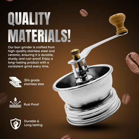 ByteX ceramic burr mechanism provides consistent grind for flavorful coffee.