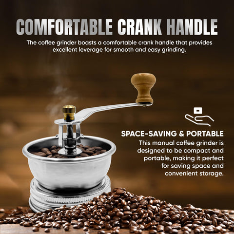 ByteX manual crank enables precise grind size and flavor control.