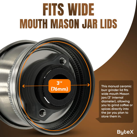 ByteX rust-proof grinder lid design showing durable stainless steel