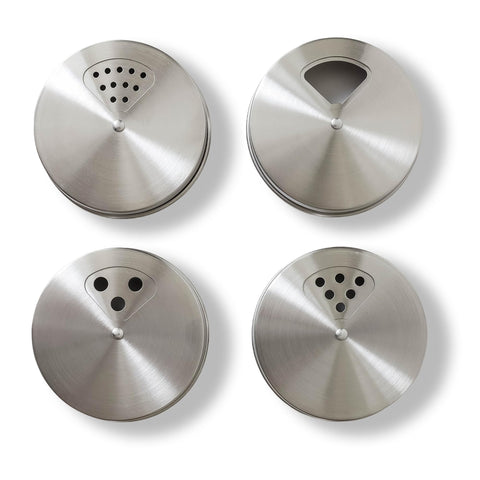 ByteX stainless steel spice lid for regular-mouth jars, easy pour for herbs and spices.