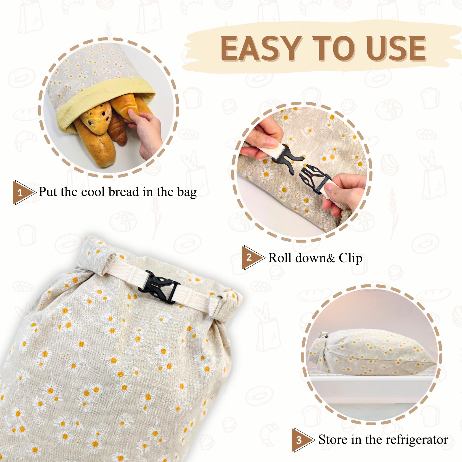 BYTTME beeswax bread bag easy to clean with cold water and mild soap.