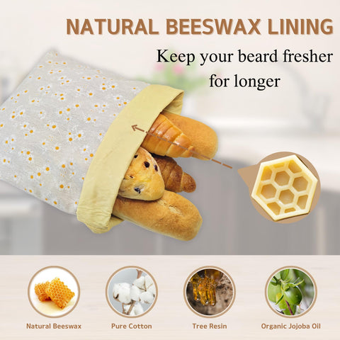 BYTTME beeswax bread bag interior shows natural beeswax lining for breathable storage.