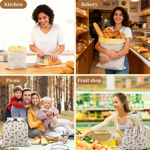 BYTTME beeswax bread bag versatile for bread, fruits, cheese, and snacks.