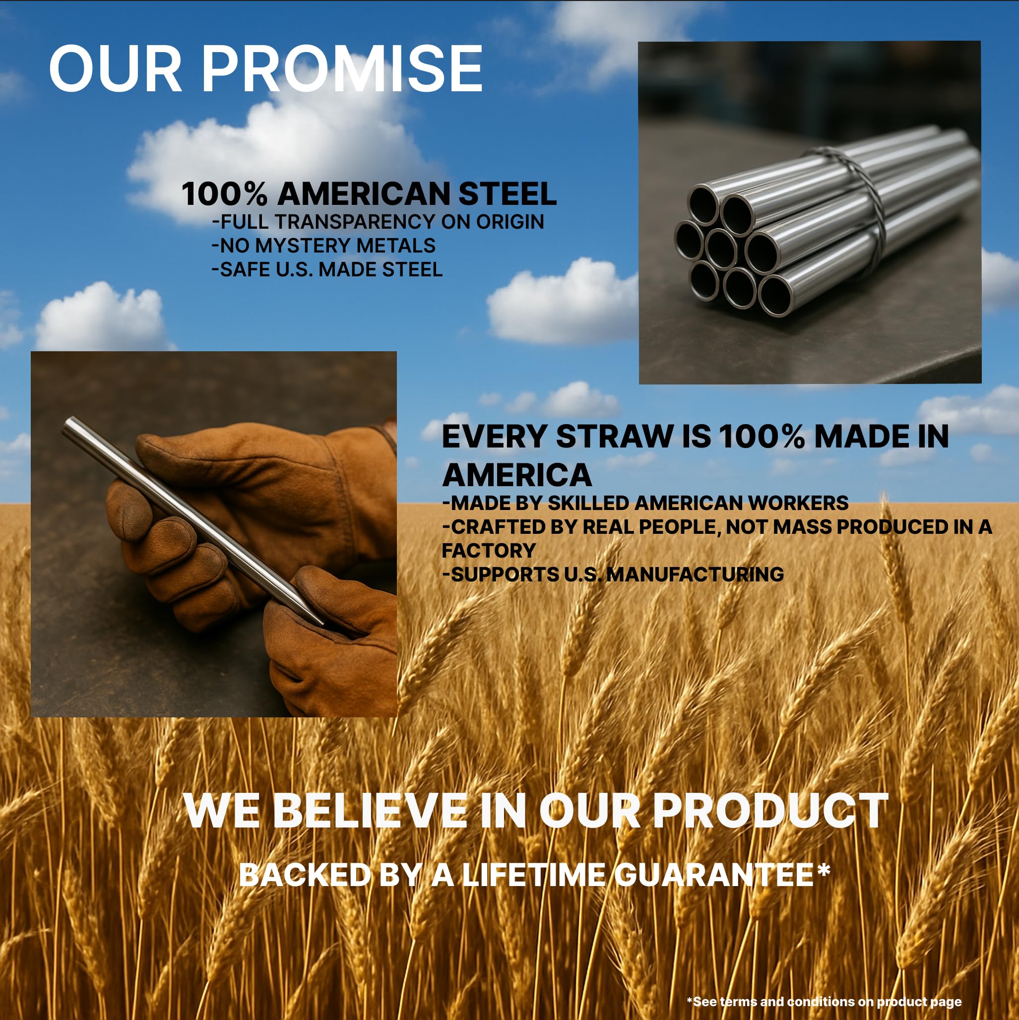 Bywater Stainless 304L straw features for clean taste and lasting performance