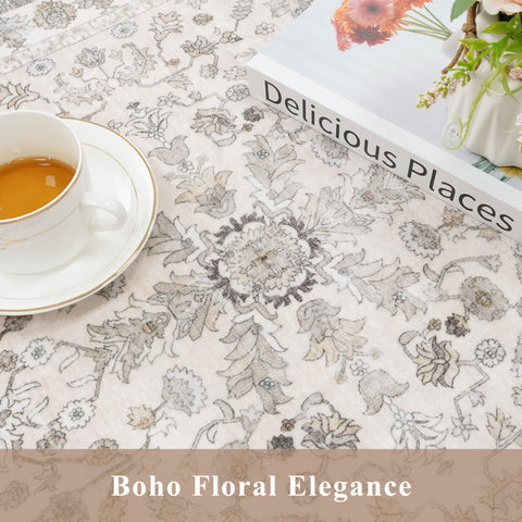 BYYVOO beige indoor mat adds style while withstanding daily wear.