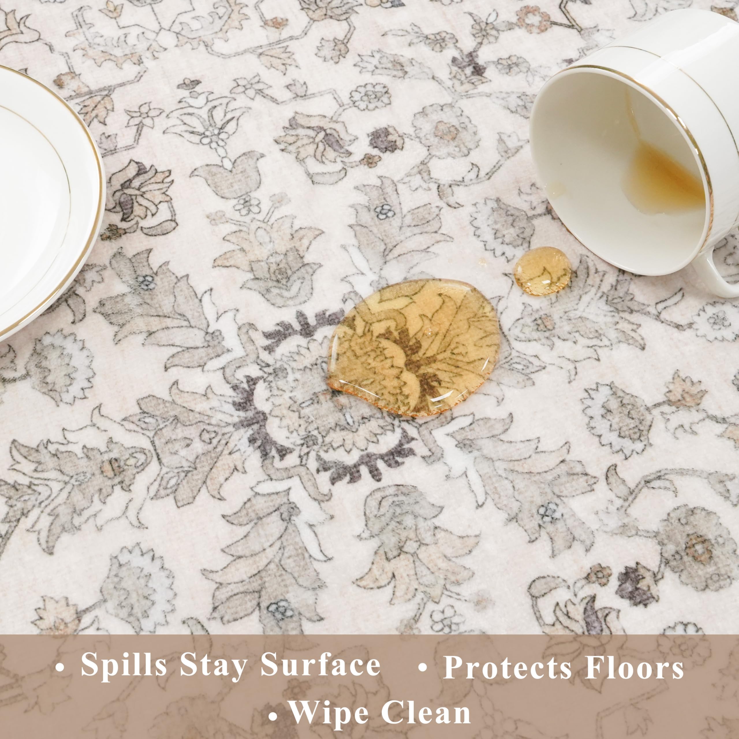 BYYVOO durable backing keeps the rug in place on smooth floors.