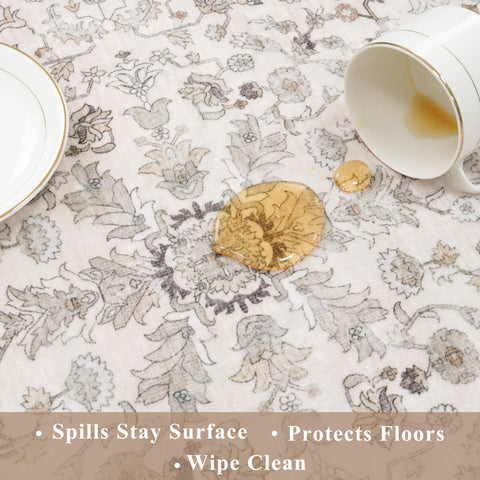 BYYVOO durable backing keeps the rug in place on smooth floors.