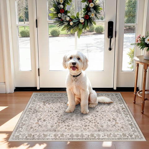 BYYVOO 2x3 non-slip kitchen rug with secure backing for a safe sink area.