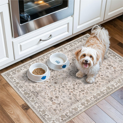 BYYVOO washable kitchen mat simplifies cleaning with machine-friendly care.
