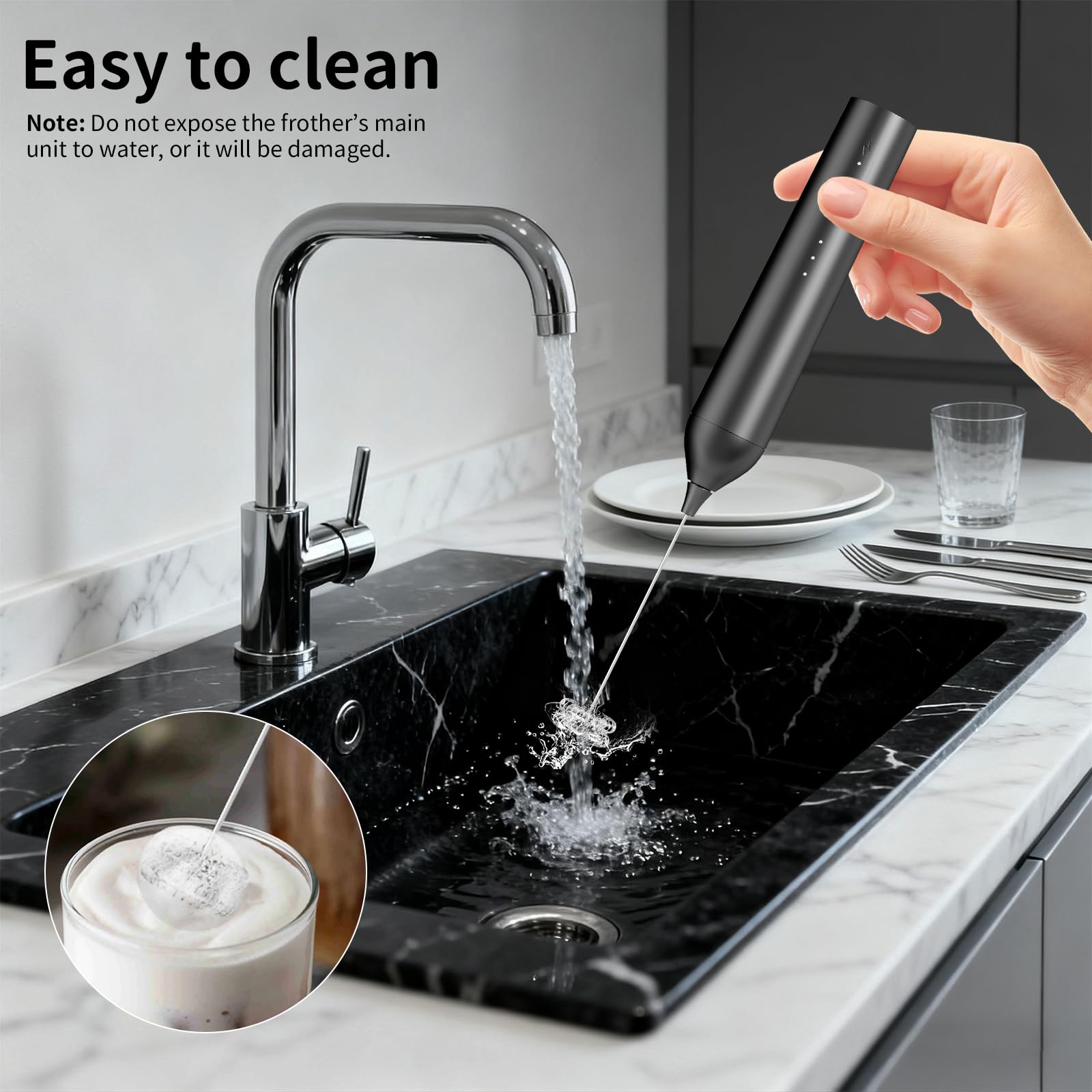 BZPP detachable whisk heads simplify cleaning after use.