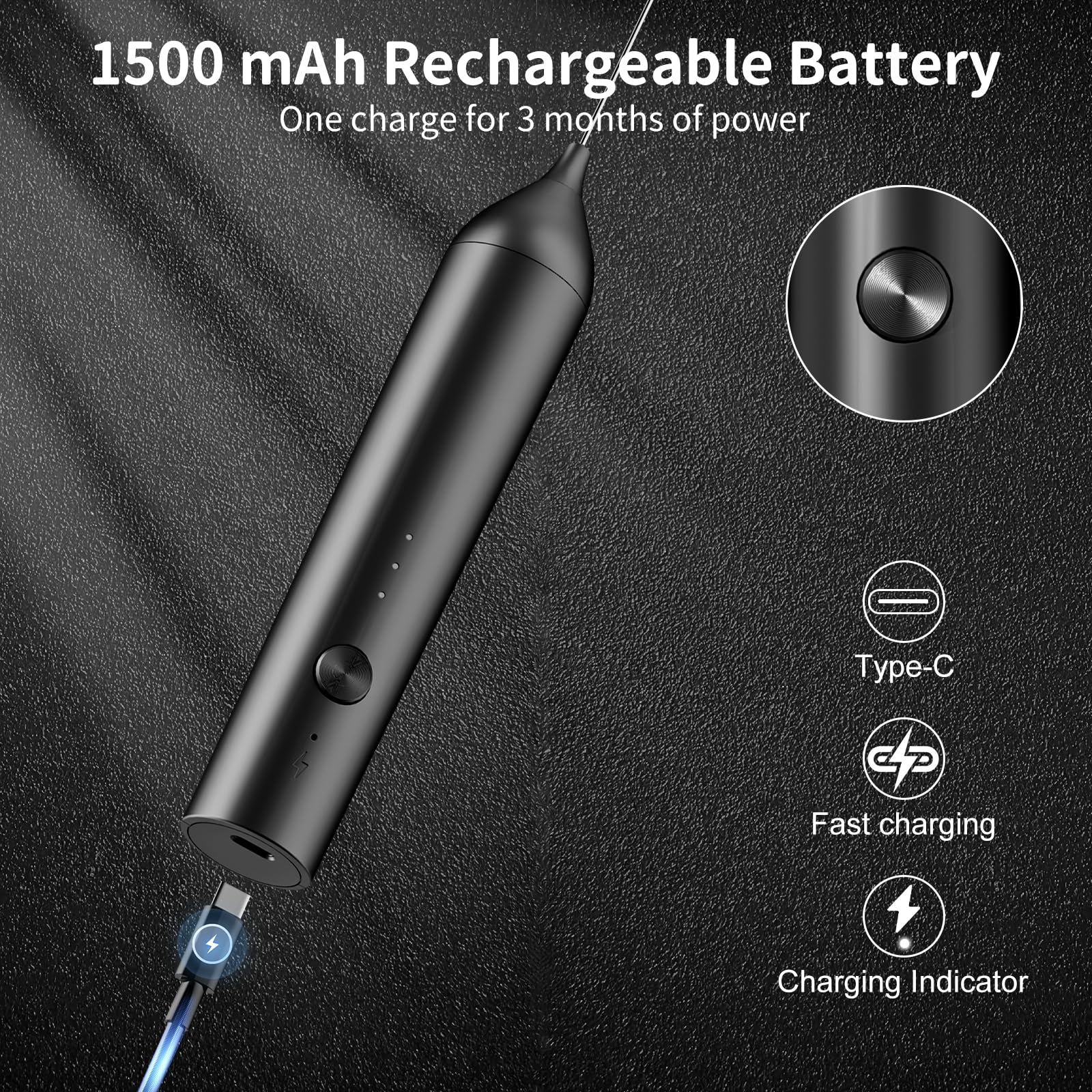 BZPP Type-C recharge provides cordless convenience for travel.