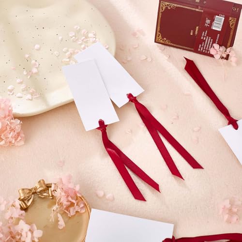 BZQCRT wedding seating cards with attached ribbons for easy labeling