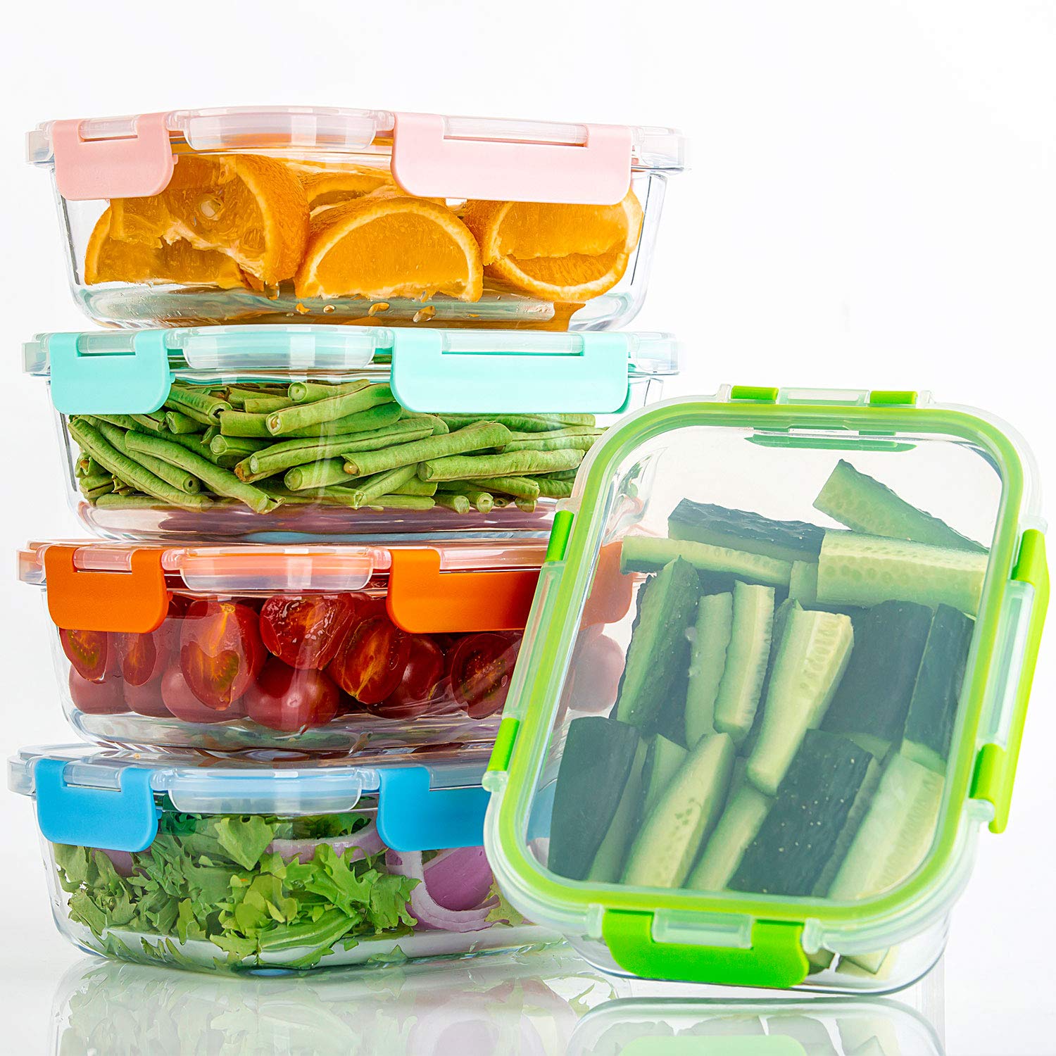 C CREST freezer storage glass containers for batch-prep and freezing.