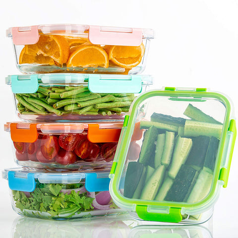 C CREST freezer storage glass containers for batch-prep and freezing.