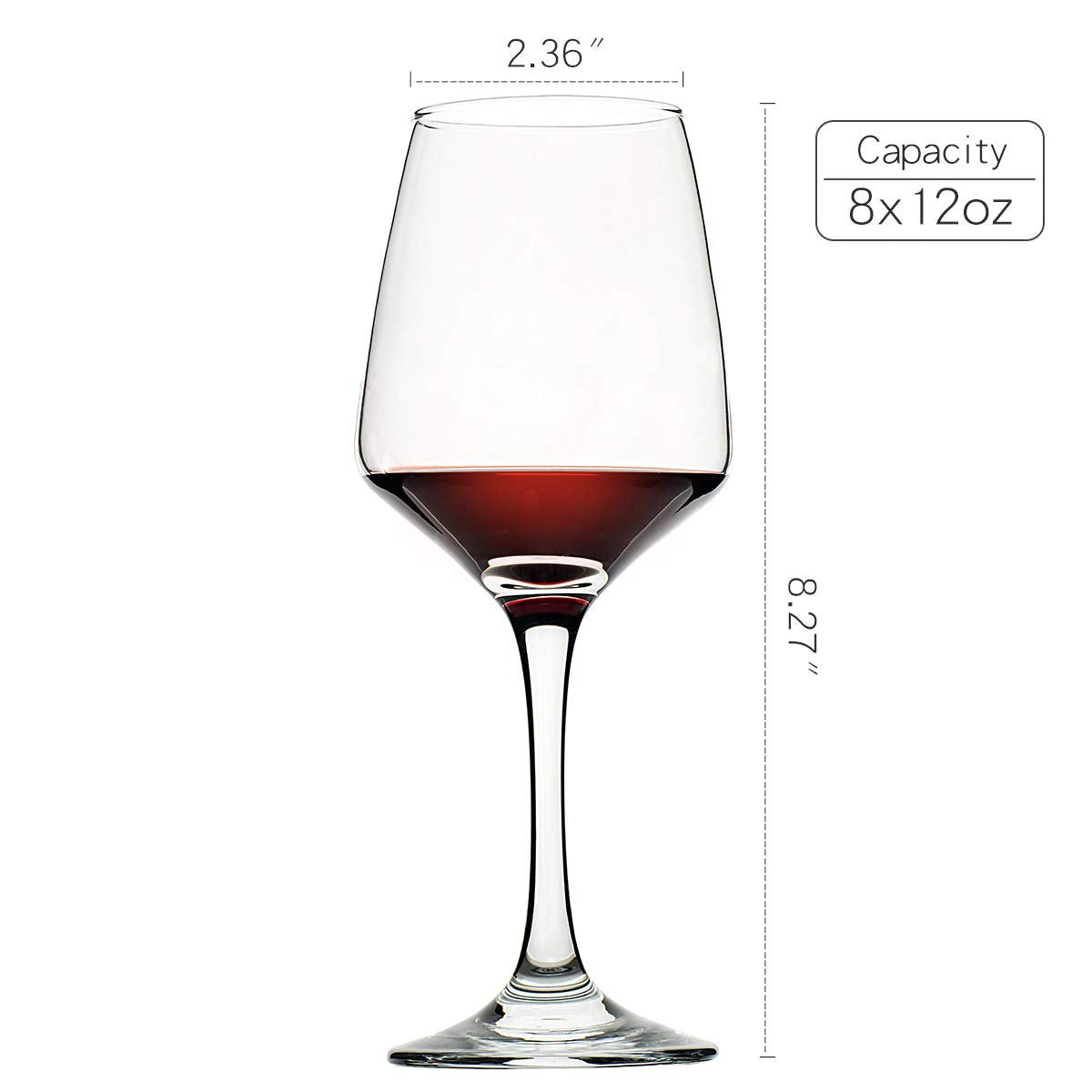 C CREST angled wine glass enhances aroma and presentation.