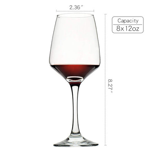 C CREST angled wine glass enhances aroma and presentation.
