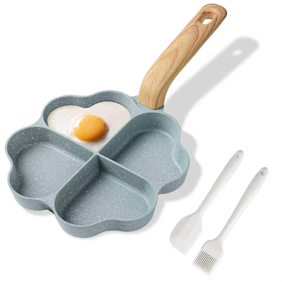 Caannasweis egg omelette pan top view showing 4-cup capacity for quick breakfasts