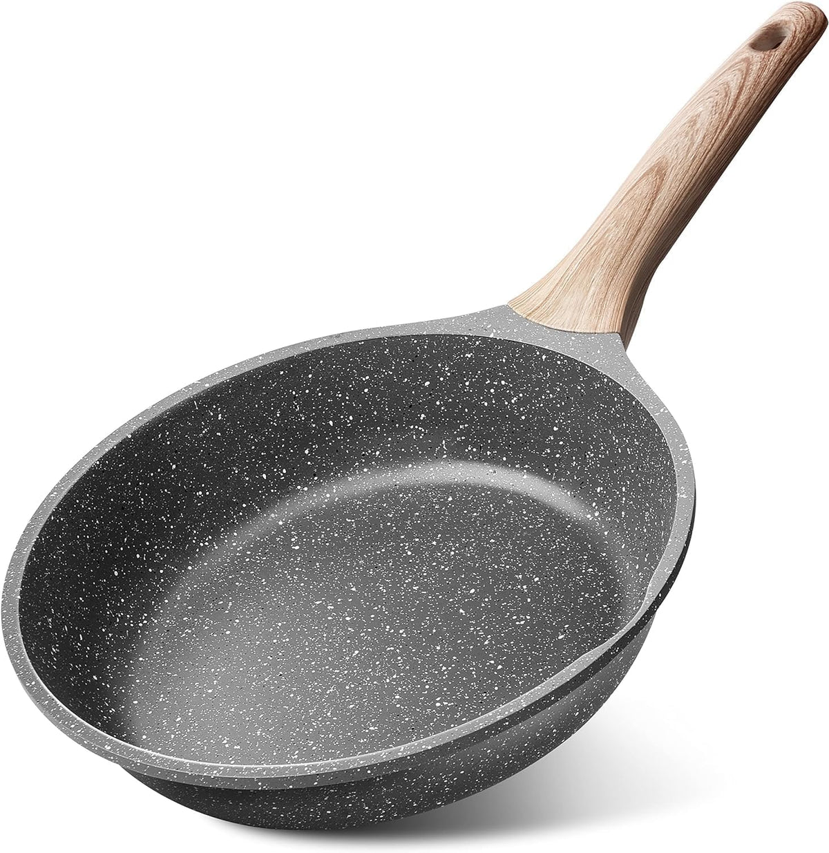 Caannasweis 8-inch nonstick granite frying pan for easy omelets.