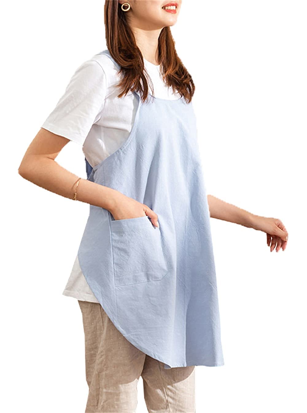 Caatoor cross-back apron blue strap detail highlighting secure wear