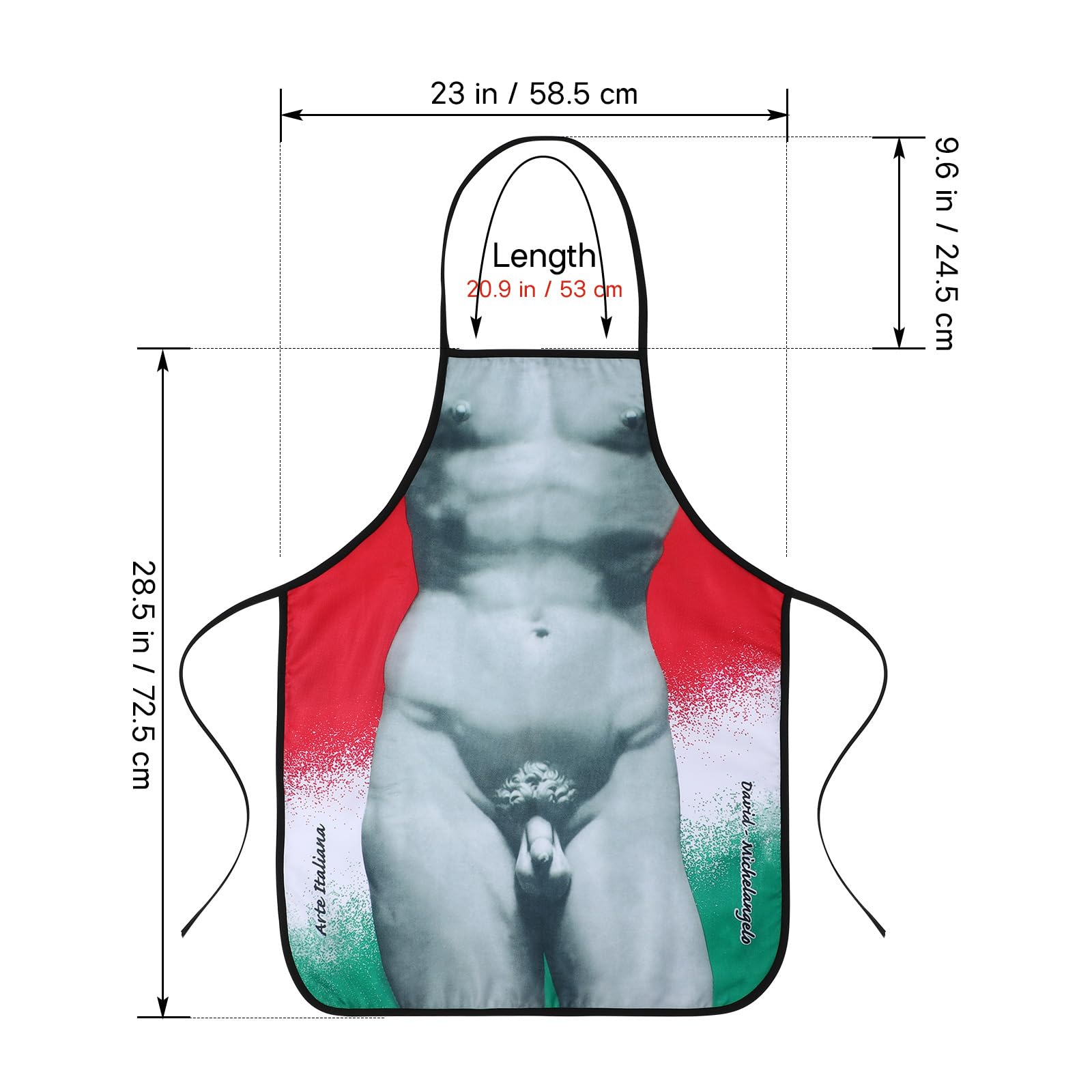 Cabilock kitchen apron with humorous pattern adds flair to grilling and baking.