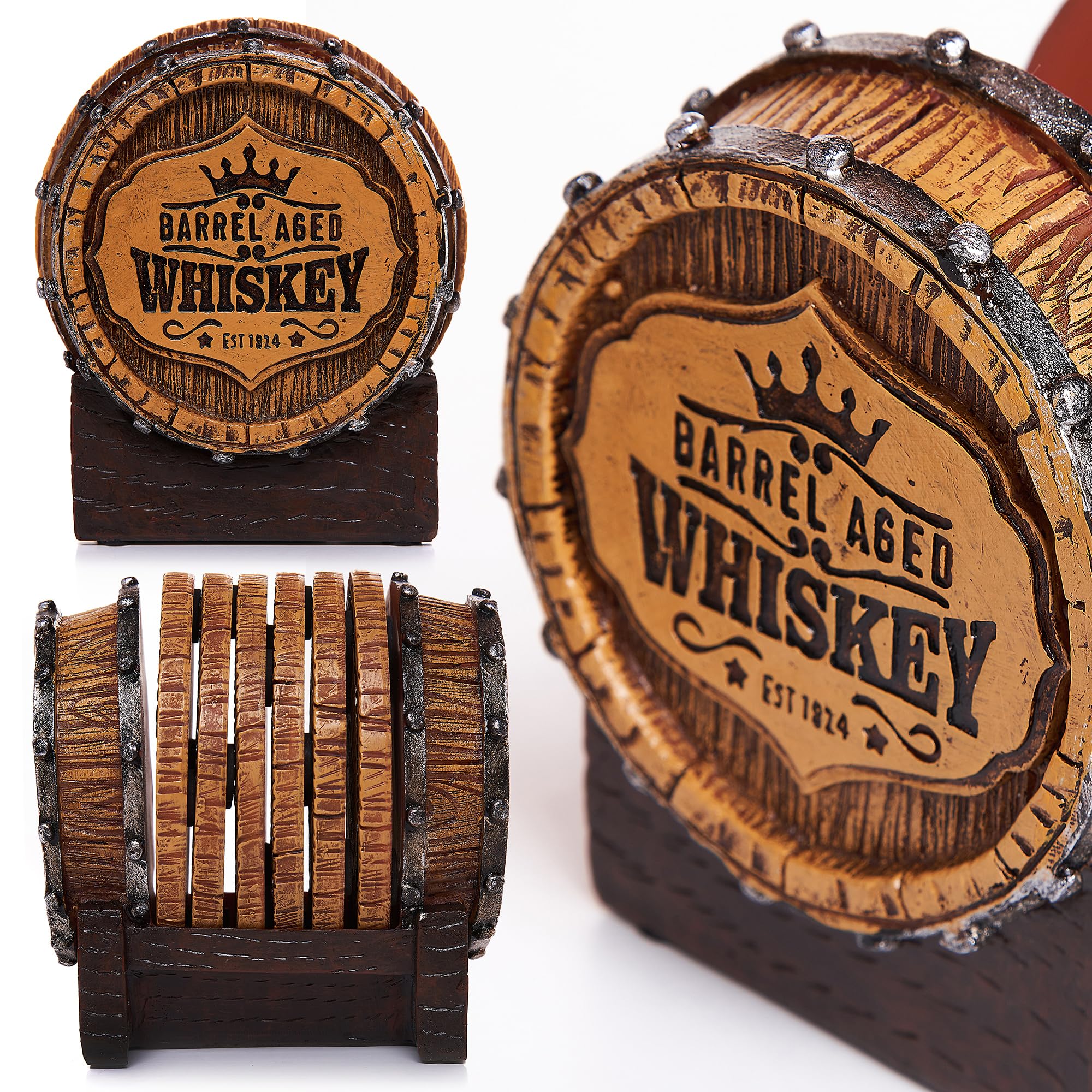 Cabin Obsession wooden coasters six-pack ready for entertaining guests.
