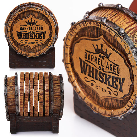 Cabin Obsession wooden coasters six-pack ready for entertaining guests.