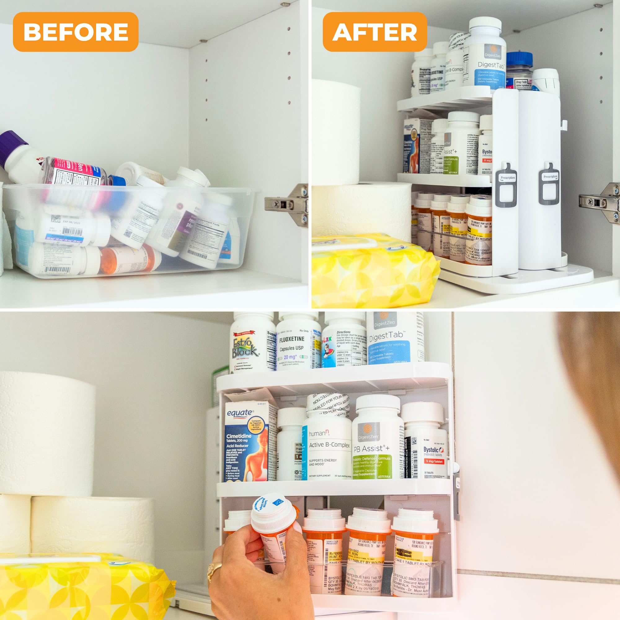 Cabinet Caddy SNAP! accessory pack enhances organization with extras.