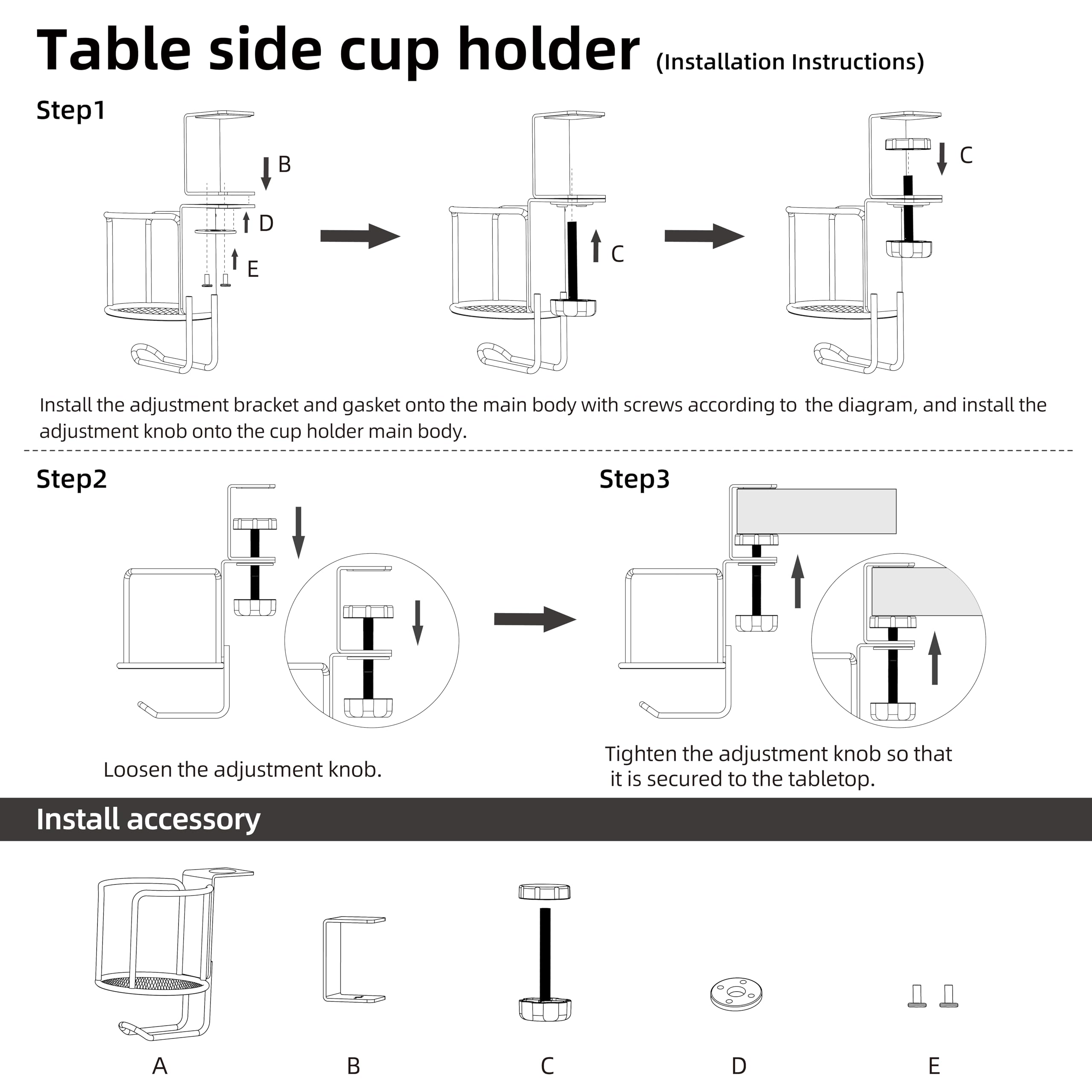 CABTE fits 18-40 oz cups under 3.54 inches diameter on desk.