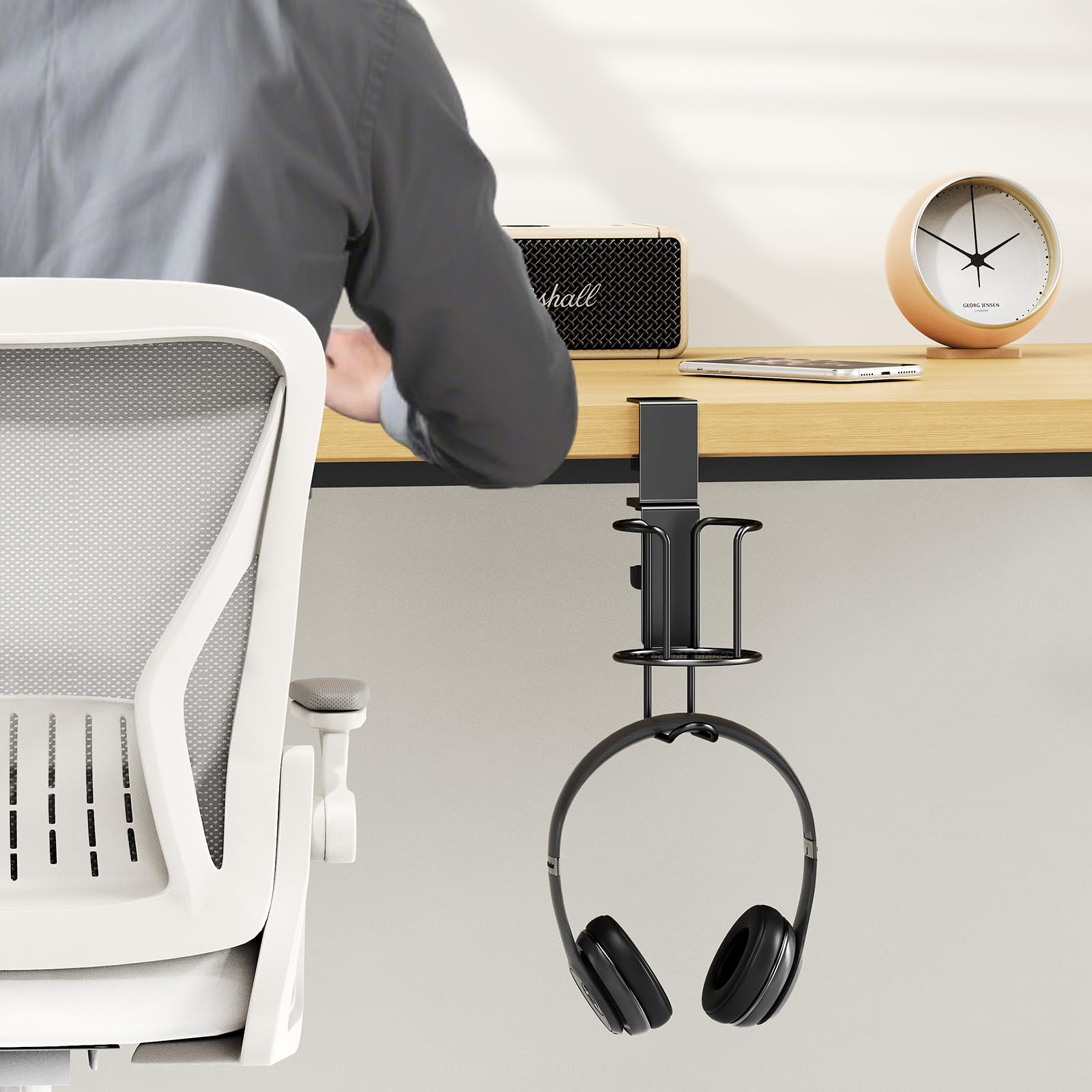 CABTE sturdy steel desk cup holder provides durable support.