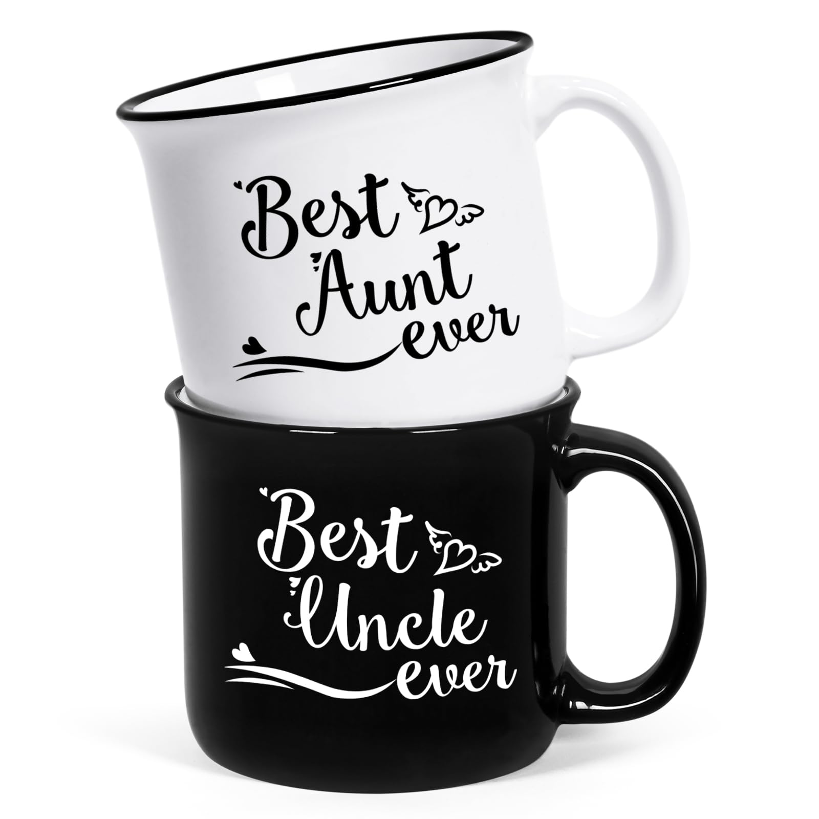 Cabtnca Aunt and Uncle Mug Set 15oz front view, perfect for festive coffee moments