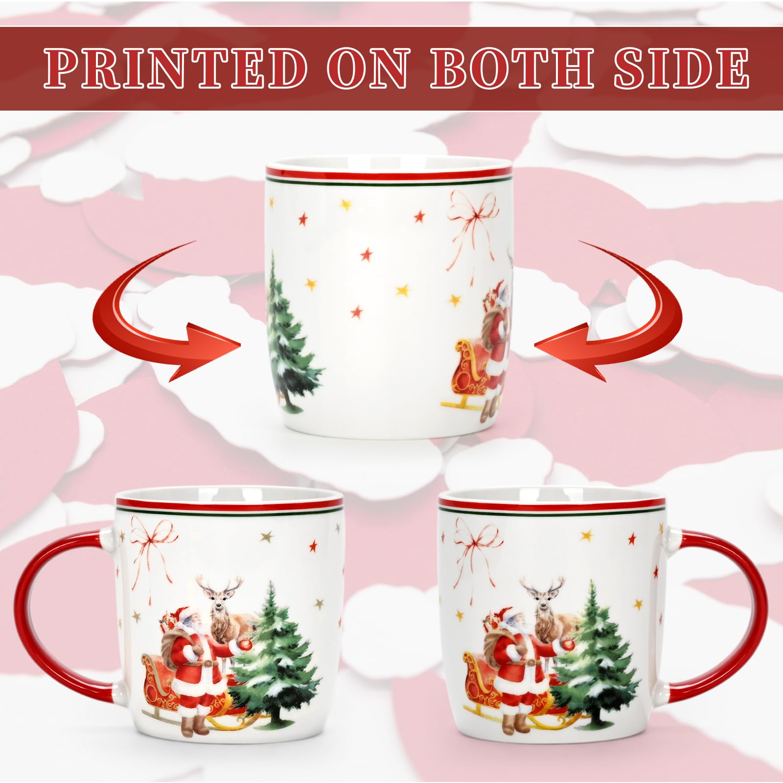 Cabtnca Christmas mugs dishwasher-safe convenience for easy cleanup after gatherings.