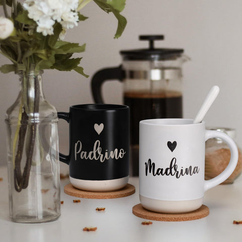 Cabtnca Madrina mug close-up highlighting matte frosted finish, timeless gift aesthetic.