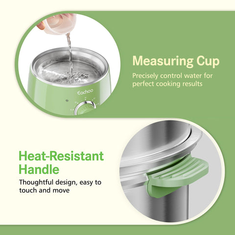 CACHOO 14-Egg Cooker auto shut-off 30 minute feature enables hands-free cooking