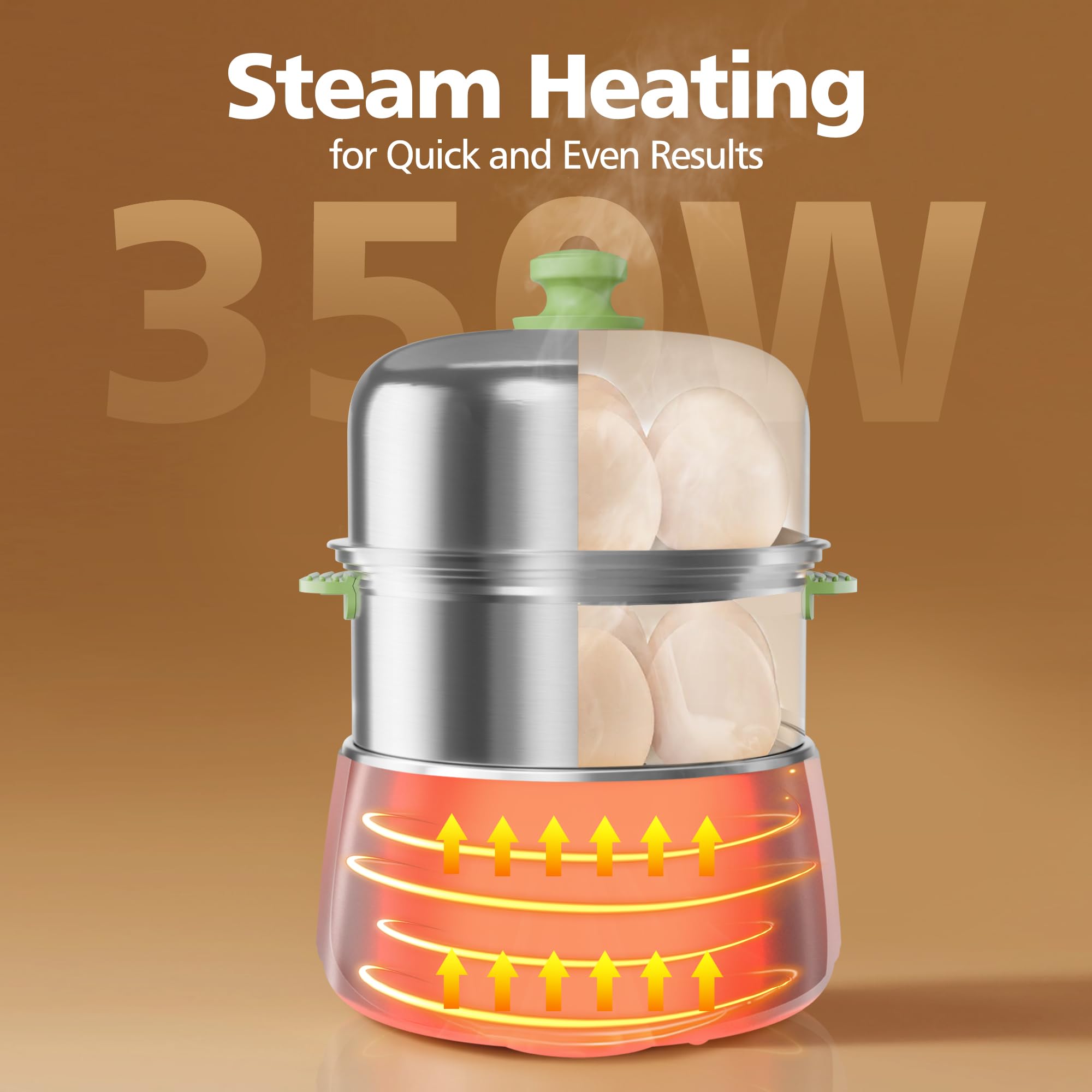 CACHOO 14-Egg Cooker dorm kitchen compact design fits small spaces