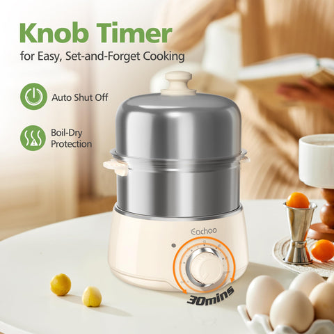 CACHOO 30-minute timer and auto shut-off prevent overcooking