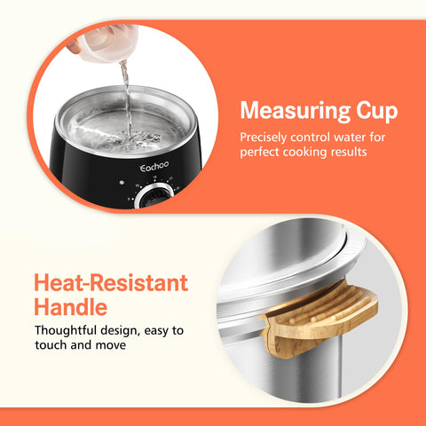 CACHOO egg cooker compact design fits dorms and small kitchens.